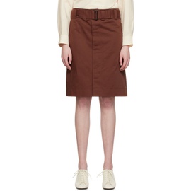 르메르 LEMAIRE Brown Apron Pocket Midi Skirt 231646F090001