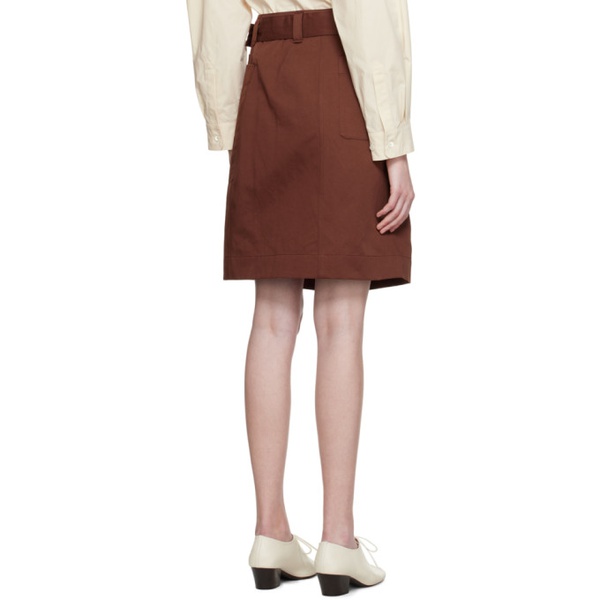  르메르 LEMAIRE Brown Apron Pocket Midi Skirt 231646F090001