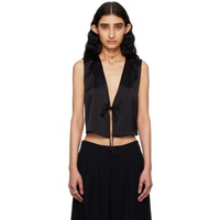 LESET Black Barb Tie Camisole 241793F111017