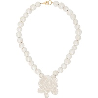 LEVENS JEWELS White Rose Pearl Necklace 241203F023010