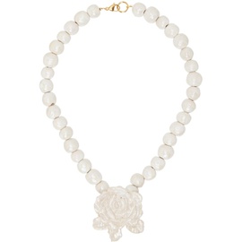 LEVENS JEWELS White Rose Pearl Necklace 241203F023010