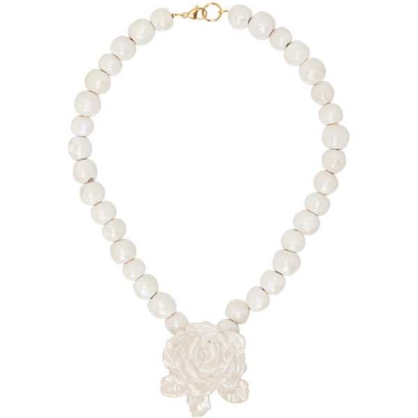  LEVENS JEWELS White Rose Pearl Necklace 241203F023010