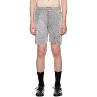 LGN Louis Gabriel Nouchi Black & White Cutout Shorts 222617M193000