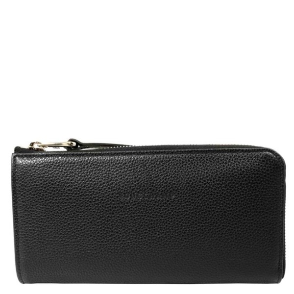 롱샴 Longchamp Le Foulonne Black 047 Wallet L3418021047