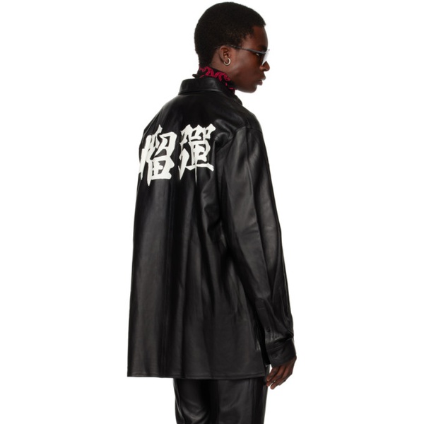  LUU DAN Black Oversized Leather Jacket 231331M181003