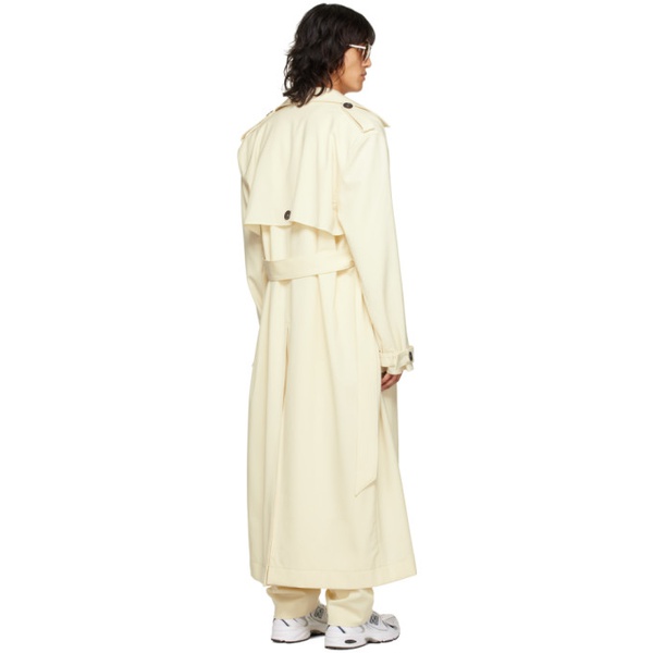  LUU DAN 오프화이트 Off-White Double-Breasted Trench Coat 231331M184001