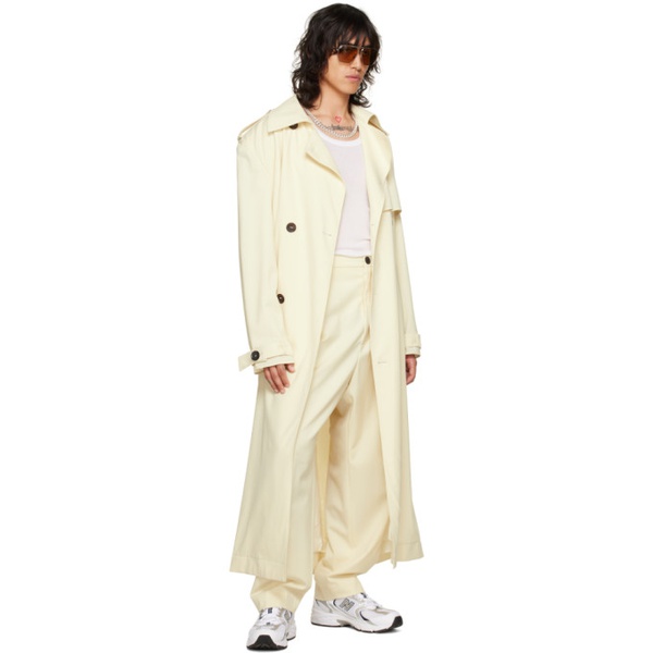  LUU DAN 오프화이트 Off-White Double-Breasted Trench Coat 231331M184001