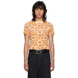 LUU DAN Orange Printed T-Shirt 232331M213002