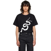 LUU DAN Black Serpent Streak Oversized Concert T-Shirt 231331M213004