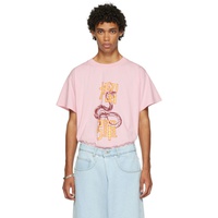 LUU DAN Pink Python Oversized Concert T-Shirt 222331M213004