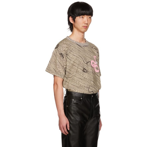  LUU DAN SSENSE Exclusive Beige Snake Oversized Concert T-Shirt 222331M213003
