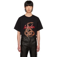 LUU DAN Black Knotted Snake Oversized Concert T-Shirt 222331M213006