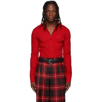 LUU DAN SSENSE Exclusive Red Cotton Poplin Shirt 221331M192008