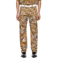 LUU DAN SSENSE Exclusive Beige Leopard Collage Jeans 221331M186001