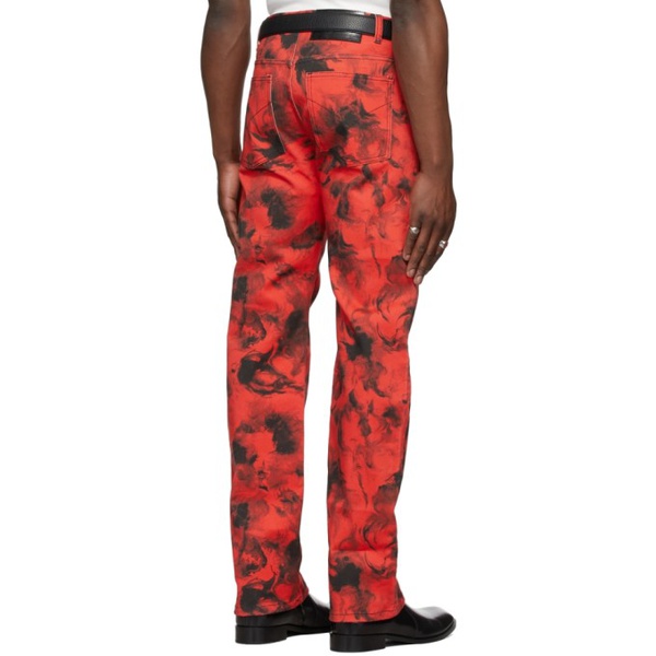  LUU DAN SSENSE Exclusive Red Rose Burst Jeans 221331M186000