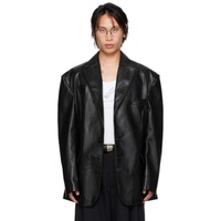 LUU DAN Black 클랏 CLOT 에디트 Edition Oversized Tailored Faux-Leather Blazer 242331M195000