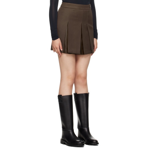  르비에르 LVIR Brown Pleated Miniskirt 232428F090002