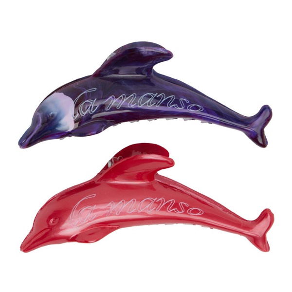  La Manso SSENSE Exclusive Purple & Red Flipper The Clip Hair Clips 242913F018002