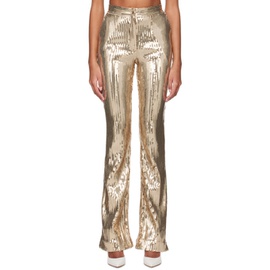 LaQuan Smith Gold Wide-Leg Trousers 222779F087007