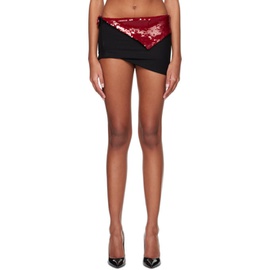 LaQuan Smith Black & Red Paneled Miniskirt 222779F090008