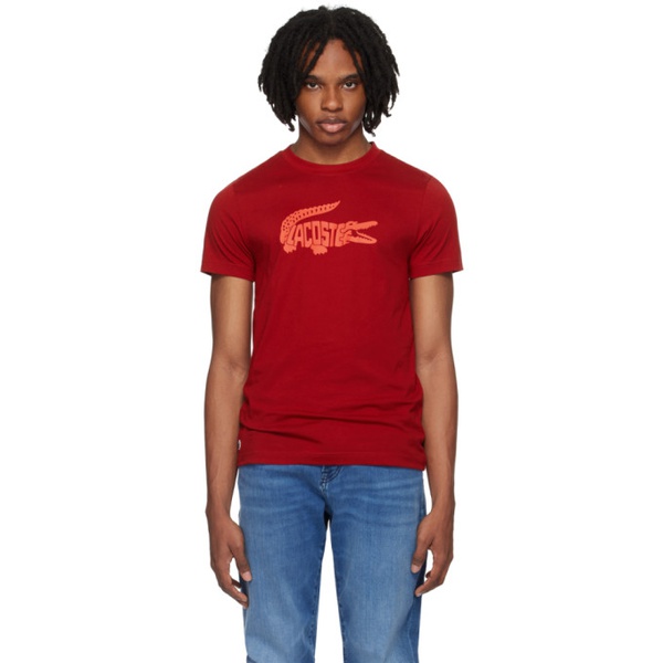 라코스테 라코스테 Lacoste Red Croc Print T-Shirt 241268M213041