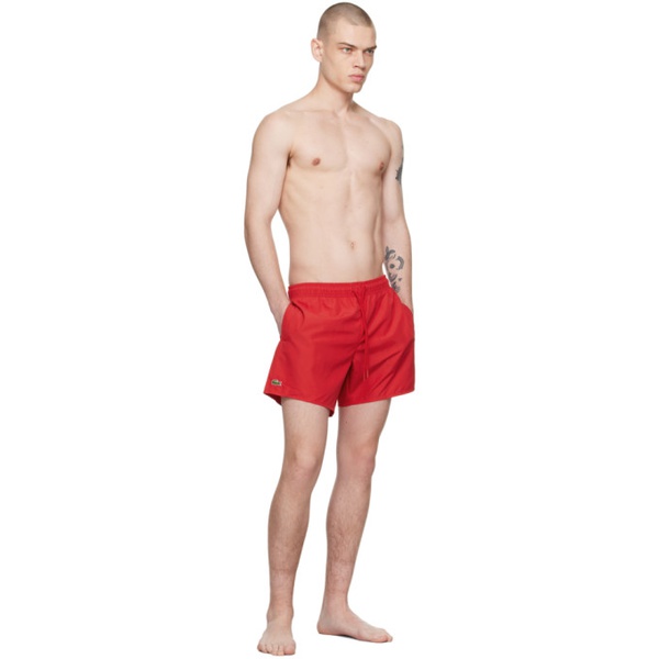 라코스테 라코스테 Lacoste Red Quick-Dry Swim Shorts 241268M208005
