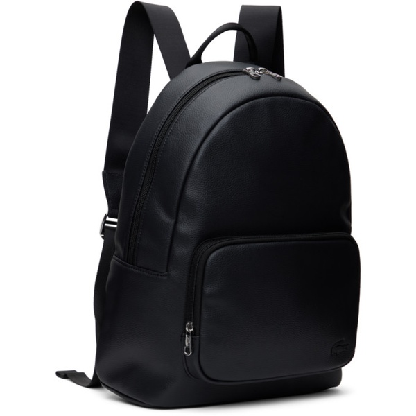 라코스테 라코스테 Lacoste Black Faux-Leather Backpack 241268M166004