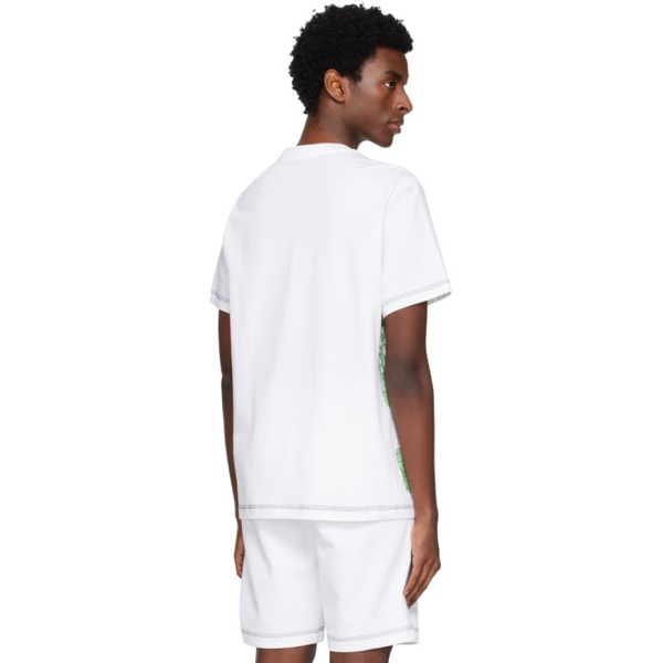 라코스테 라코스테 Lacoste White Printed T-Shirt 232268M213006