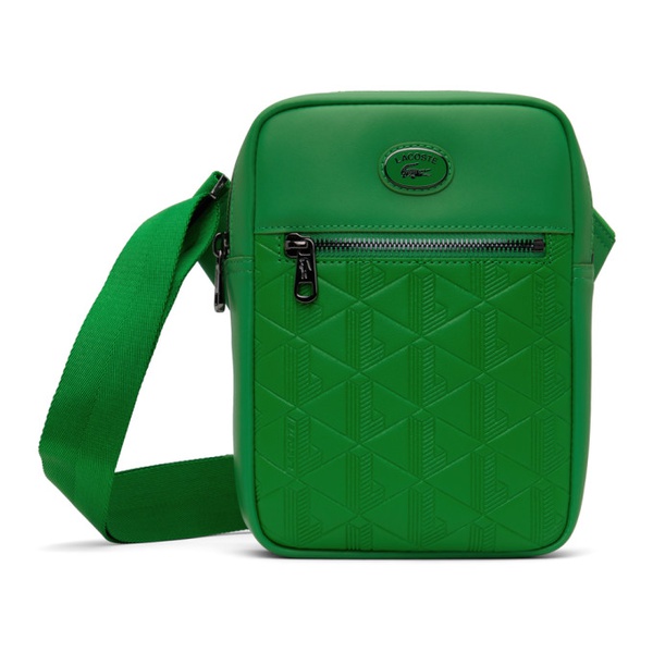 라코스테 라코스테 Lacoste Green Leather Monogram Vertical Bag 241268M170010