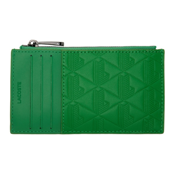 라코스테 라코스테 Lacoste Green Monogramme Zipped Wallet 241268M164006