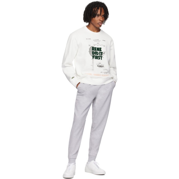 라코스테 라코스테 Lacoste White Relaxed-Fit Sweatshirt 241268M204005