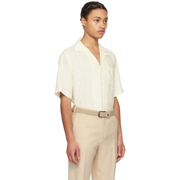  Lardini 오프화이트 Off-White Patch Pocket Shirt 241125M192014