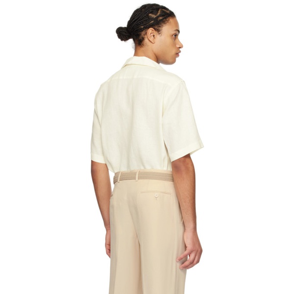  Lardini 오프화이트 Off-White Patch Pocket Shirt 241125M192014
