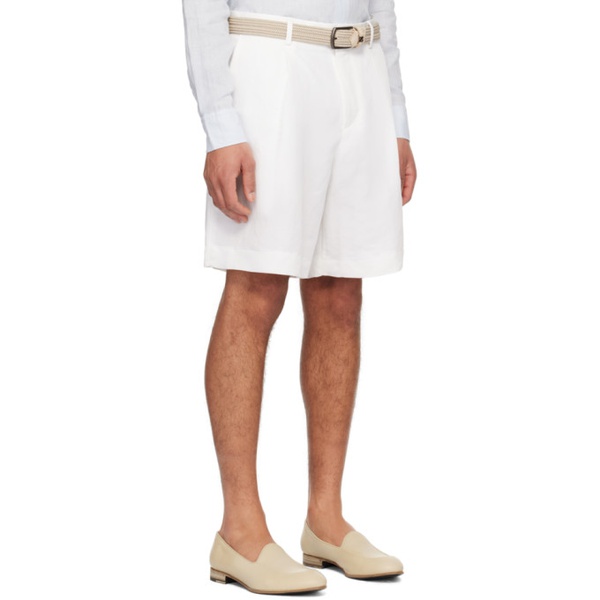  Lardini White Pleated Shorts 241125M193001