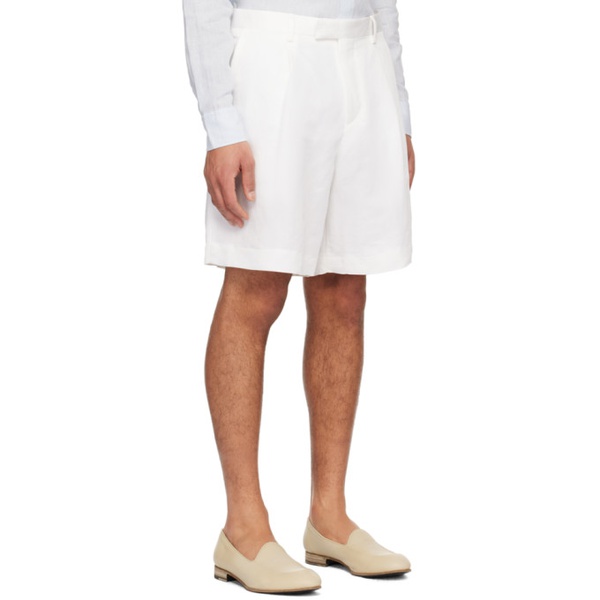  Lardini White Pleated Shorts 241125M193001