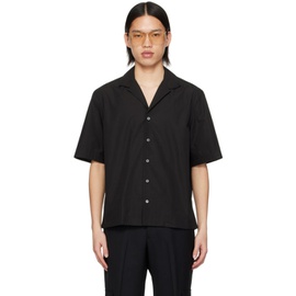 Lardini Black Spread Collar Shirt 241125M192012