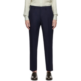 Lardini Navy Creased Trousers 232125M191001