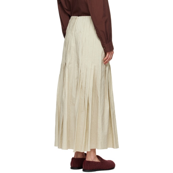  로렌 마누지안 Lauren Manoogian Beige Hand Pleat Maxi Skirt 242874F093004