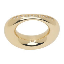 Lauren Rubinski Gold White Diamond Ring 241029F011000
