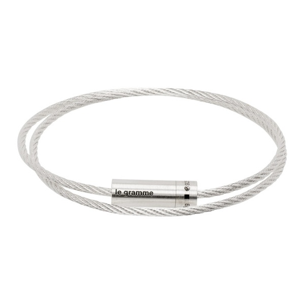  르 그램 Le Gramme Silver Le 9g Double Turn Cable Bracelet 232694M142008