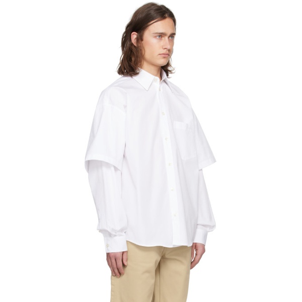  Le PEERE White Double Sleeve Shirt 241215M192002