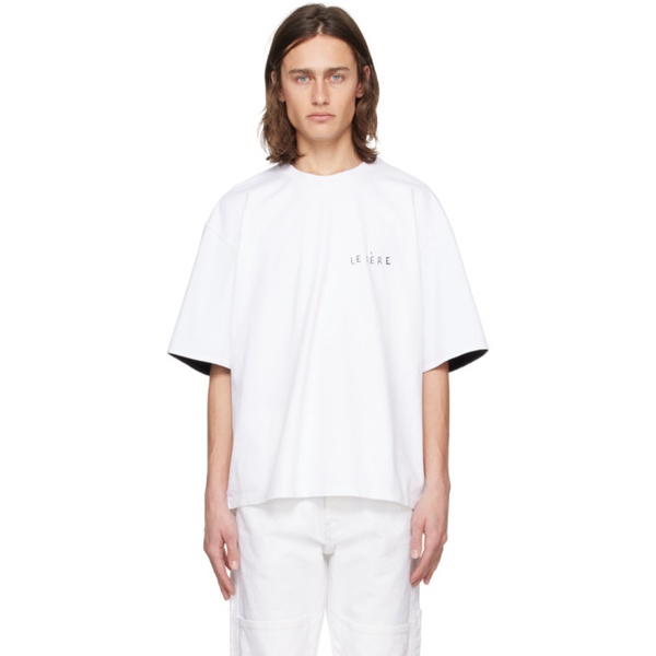  Le PEERE White Double Sleeve T-Shirt 241215M213008