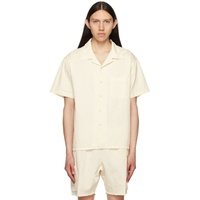 Les Tien 오프화이트 Off-White Open Spread Collar Shirt 231548M192002
