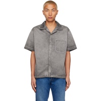Les Tien Gray Camp Collar Shirt 231548M192001