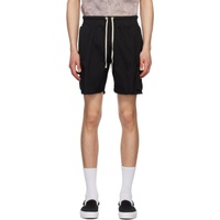 Les Tien Black Cargo Pocket Shorts 231548M193009