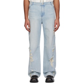 Lesugiatelier Blue Crystal-Cut Jeans 241732M186000