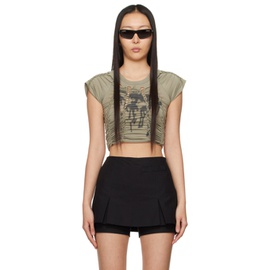 Lesugiatelier Khaki Knotted T-Shirt 241732F110022