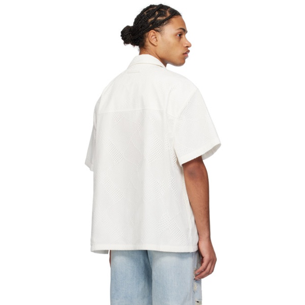  Lesugiatelier White Mesh Overlay Shirt 241732M192003