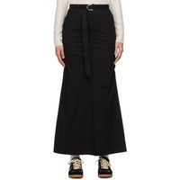 Lesugiatelier Black Belted Maxi Skirt 241732F093001