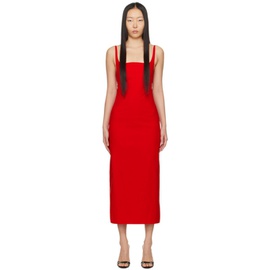 Lesugiatelier Red Shirring Maxi Dress 241732F055001